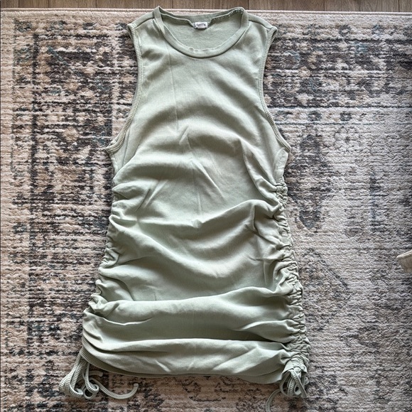 Garage Green Ruched Mini Dress - Picture 1 of 2